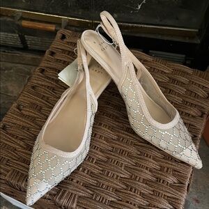 Elegant Beige Slingback Flats